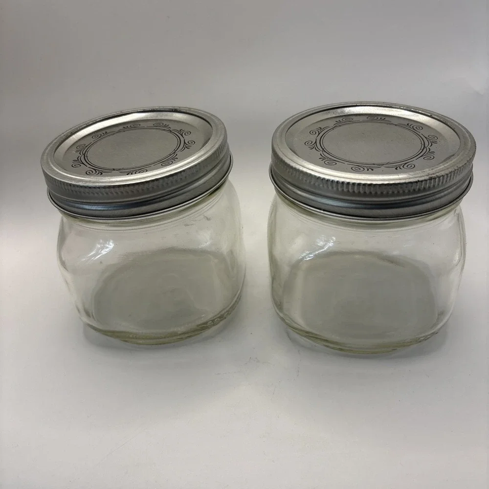 2 Ball Wide Mouth Pint Collection Elite Squat Squatty Mason Jars Set W Lids 16oz